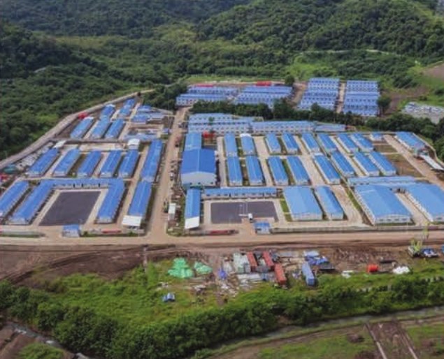 Kawasan smelter Amman Mineral dilihat dari udara